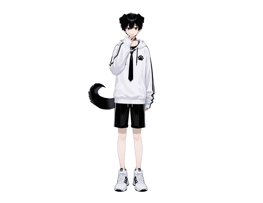 【live2d汎用モデル】黒髪 男の子 犬キャラクター・多表情対応・VTS対応 | Black-haired Boy Dog Character