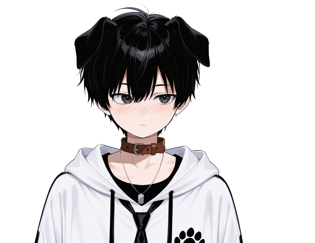 【live2d汎用モデル】黒髪 男の子 犬キャラクター・多表情対応・VTS対応 | Black-haired Boy Dog Character