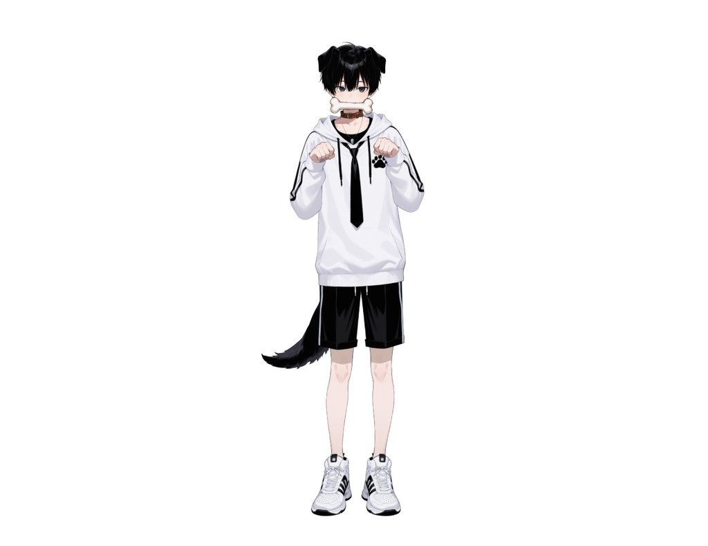 【live2d汎用モデル】黒髪 男の子 犬キャラクター・多表情対応・VTS対応 | Black-haired Boy Dog Character