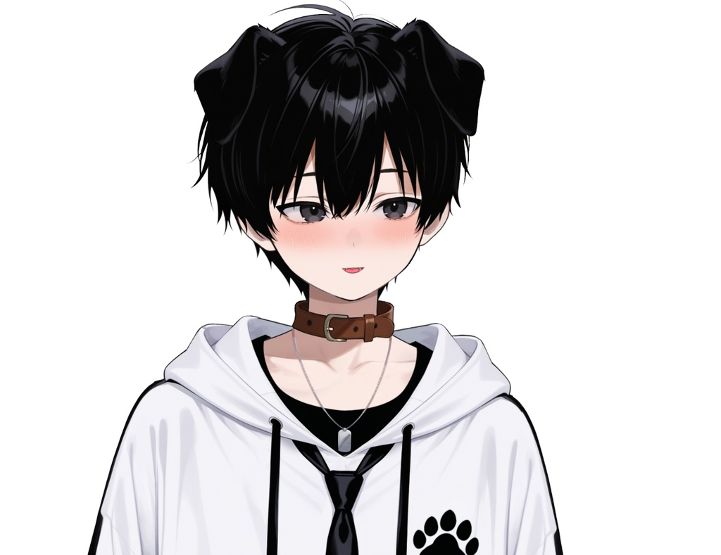 【live2d汎用モデル】黒髪 男の子 犬キャラクター・多表情対応・VTS対応 | Black-haired Boy Dog Character