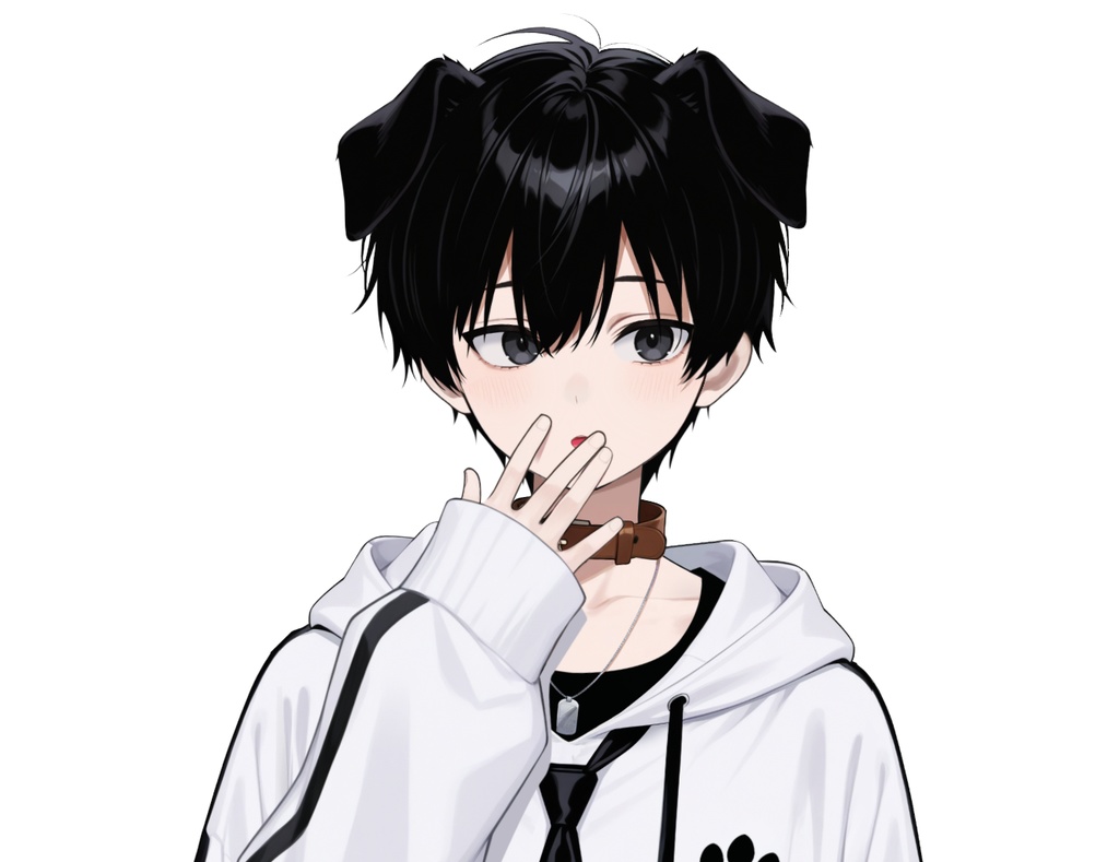 【live2d汎用モデル】黒髪 男の子 犬キャラクター・多表情対応・VTS対応 | Black-haired Boy Dog Character
