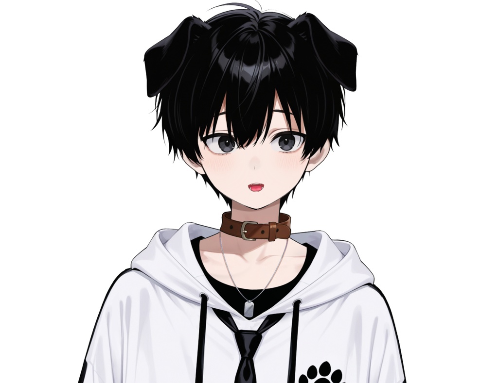 【live2d汎用モデル】黒髪 男の子 犬キャラクター・多表情対応・VTS対応 | Black-haired Boy Dog Character