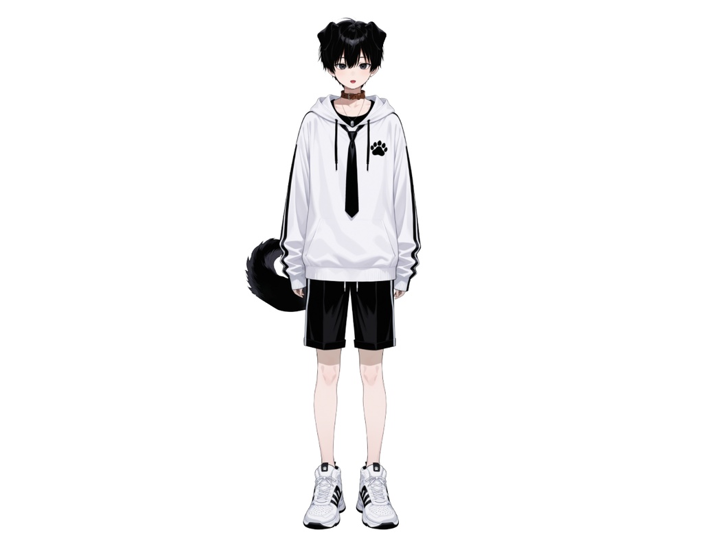 【live2d汎用モデル】黒髪 男の子 犬キャラクター・多表情対応・VTS対応 | Black-haired Boy Dog Character