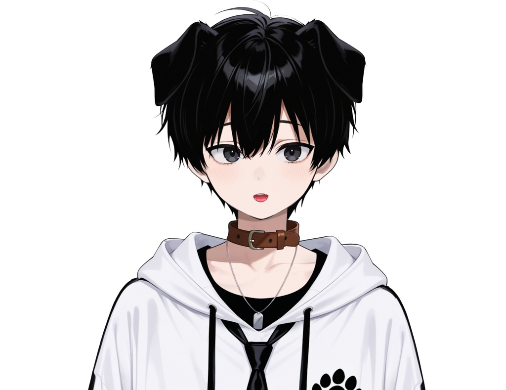 【live2d汎用モデル】黒髪 男の子 犬キャラクター・多表情対応・VTS対応 | Black-haired Boy Dog Character