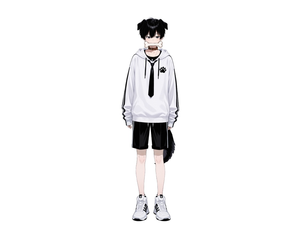 【live2d汎用モデル】黒髪 男の子 犬キャラクター・多表情対応・VTS対応 | Black-haired Boy Dog Character