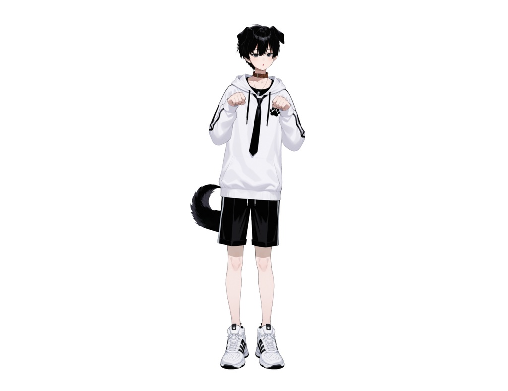 【live2d汎用モデル】黒髪 男の子 犬キャラクター・多表情対応・VTS対応 | Black-haired Boy Dog Character