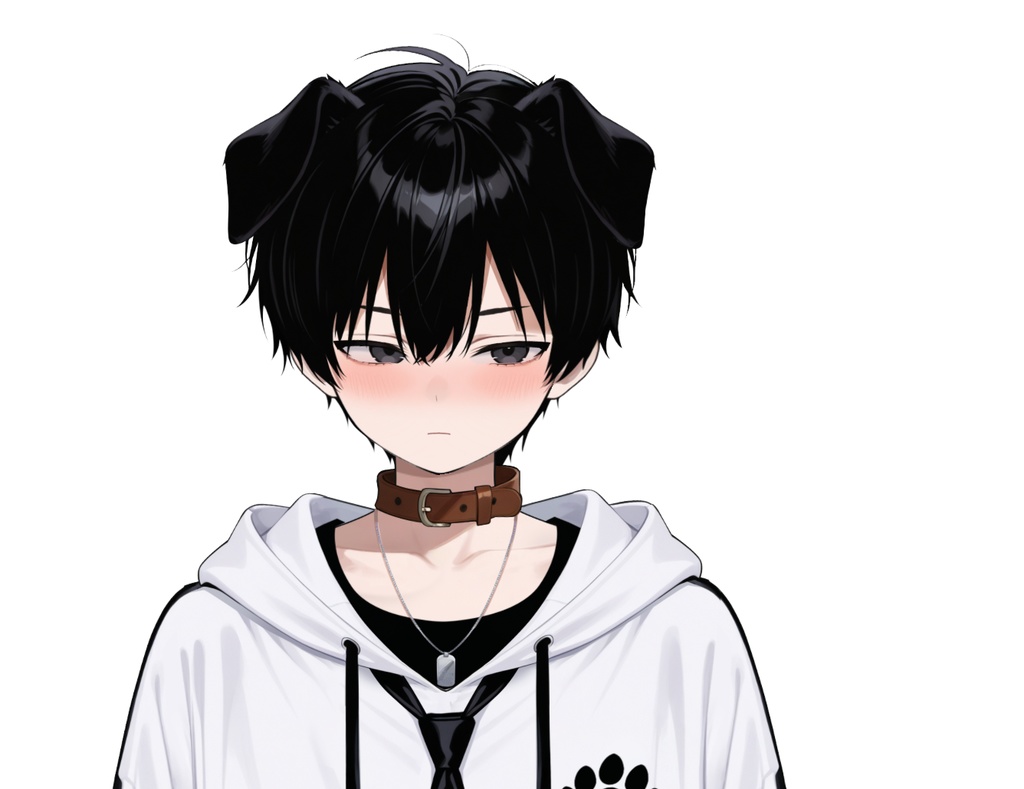 【live2d汎用モデル】黒髪 男の子 犬キャラクター・多表情対応・VTS対応 | Black-haired Boy Dog Character