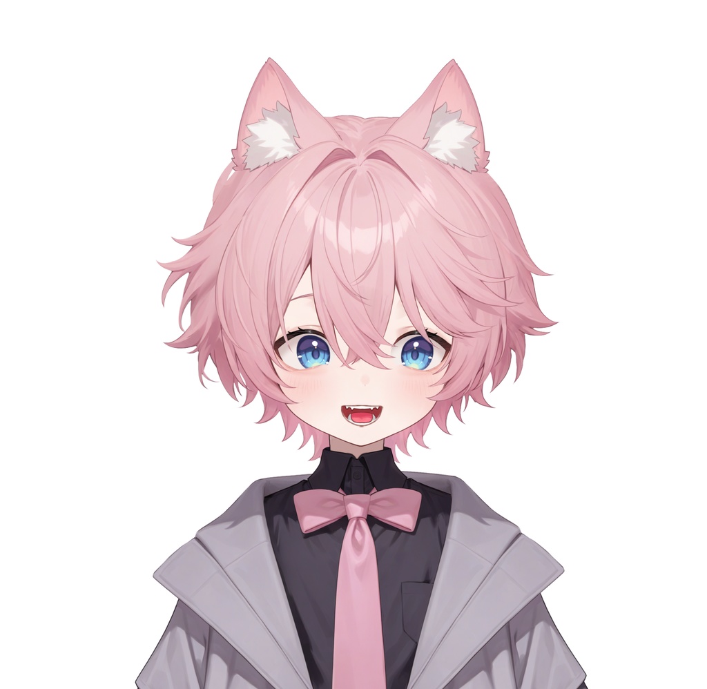 【live2d汎用モデル】粉髪猫耳少年・正太・ベレー帽・多表情対応・VTS対応 | Pink-haired Cat Boy・Shota・Beret・Multi-expression Support・VTS Compatible