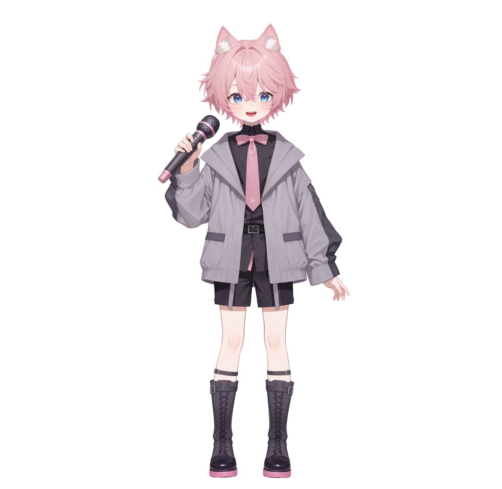 【live2d汎用モデル】粉髪猫耳少年・正太・ベレー帽・多表情対応・VTS対応 | Pink-haired Cat Boy・Shota・Beret・Multi-expression Support・VTS Compatible