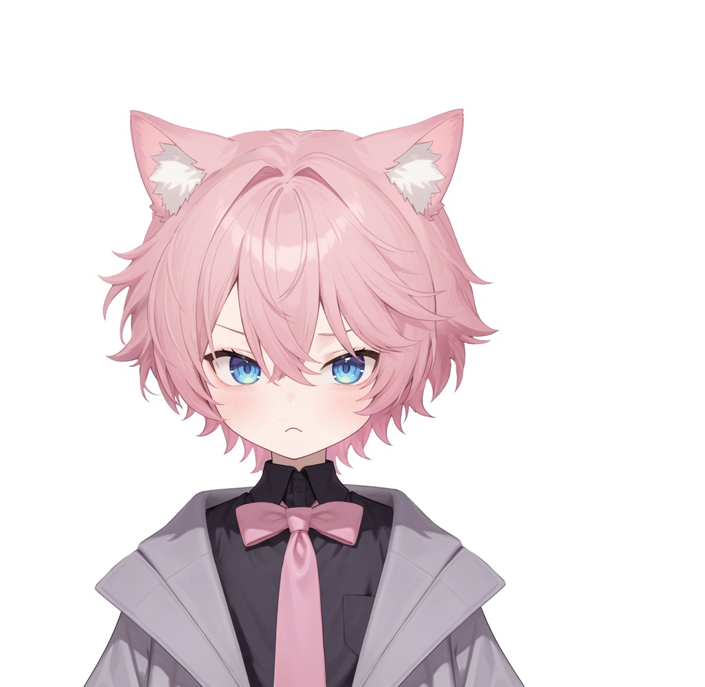 【live2d汎用モデル】粉髪猫耳少年・正太・ベレー帽・多表情対応・VTS対応 | Pink-haired Cat Boy・Shota・Beret・Multi-expression Support・VTS Compatible
