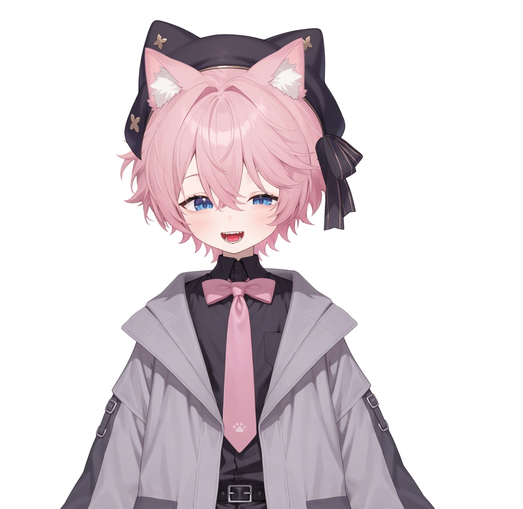 【live2d汎用モデル】粉髪猫耳少年・正太・ベレー帽・多表情対応・VTS対応 | Pink-haired Cat Boy・Shota・Beret・Multi-expression Support・VTS Compatible