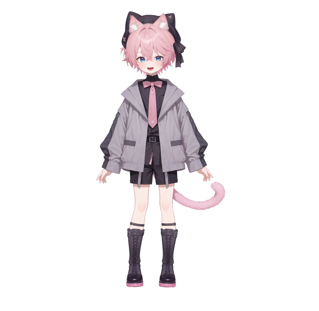 【live2d汎用モデル】粉髪猫耳少年・正太・ベレー帽・多表情対応・VTS対応 | Pink-haired Cat Boy・Shota・Beret・Multi-expression Support・VTS Compatible