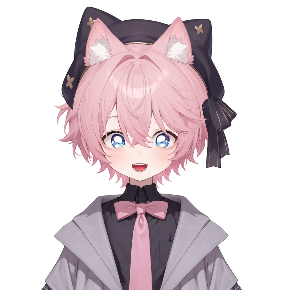 【live2d汎用モデル】粉髪猫耳少年・正太・ベレー帽・多表情対応・VTS対応 | Pink-haired Cat Boy・Shota・Beret・Multi-expression Support・VTS Compatible