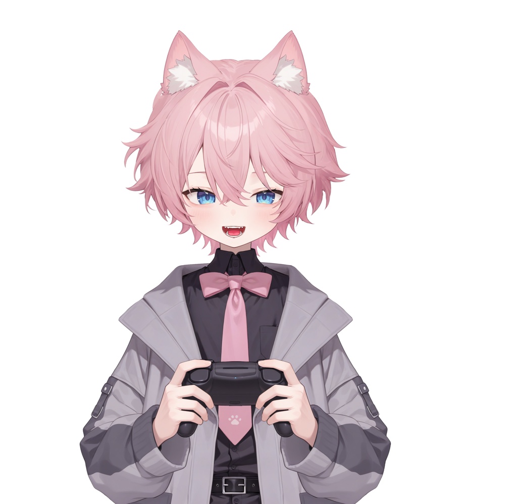 【live2d汎用モデル】粉髪猫耳少年・正太・ベレー帽・多表情対応・VTS対応 | Pink-haired Cat Boy・Shota・Beret・Multi-expression Support・VTS Compatible