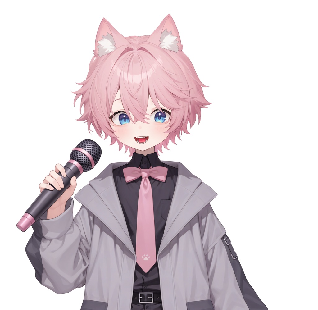 【live2d汎用モデル】粉髪猫耳少年・正太・ベレー帽・多表情対応・VTS対応 | Pink-haired Cat Boy・Shota・Beret・Multi-expression Support・VTS Compatible