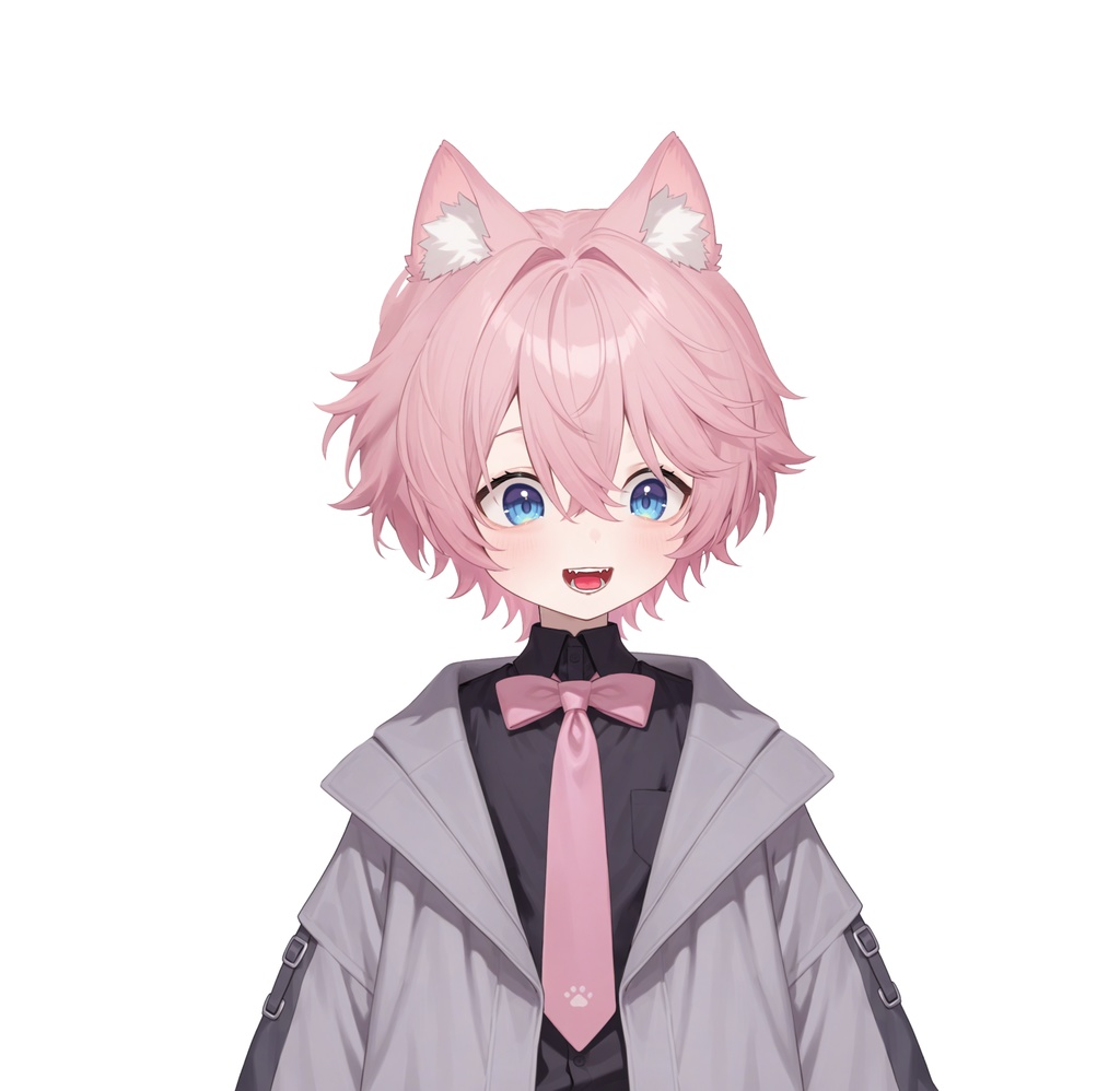 【live2d汎用モデル】粉髪猫耳少年・正太・ベレー帽・多表情対応・VTS対応 | Pink-haired Cat Boy・Shota・Beret・Multi-expression Support・VTS Compatible