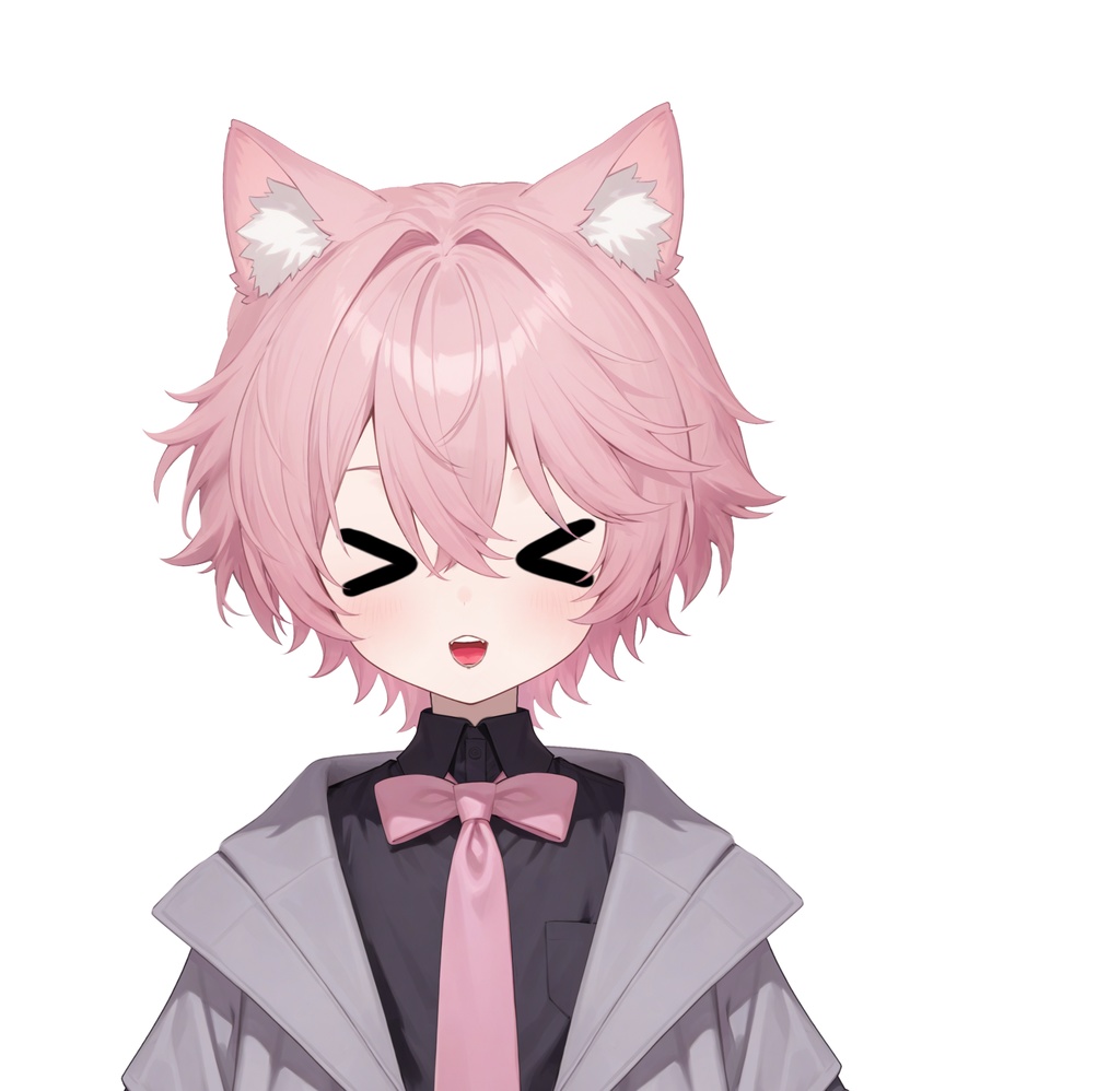 【live2d汎用モデル】粉髪猫耳少年・正太・ベレー帽・多表情対応・VTS対応 | Pink-haired Cat Boy・Shota・Beret・Multi-expression Support・VTS Compatible