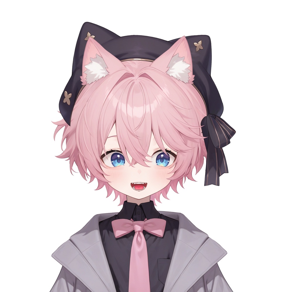 【live2d汎用モデル】粉髪猫耳少年・正太・ベレー帽・多表情対応・VTS対応 | Pink-haired Cat Boy・Shota・Beret・Multi-expression Support・VTS Compatible