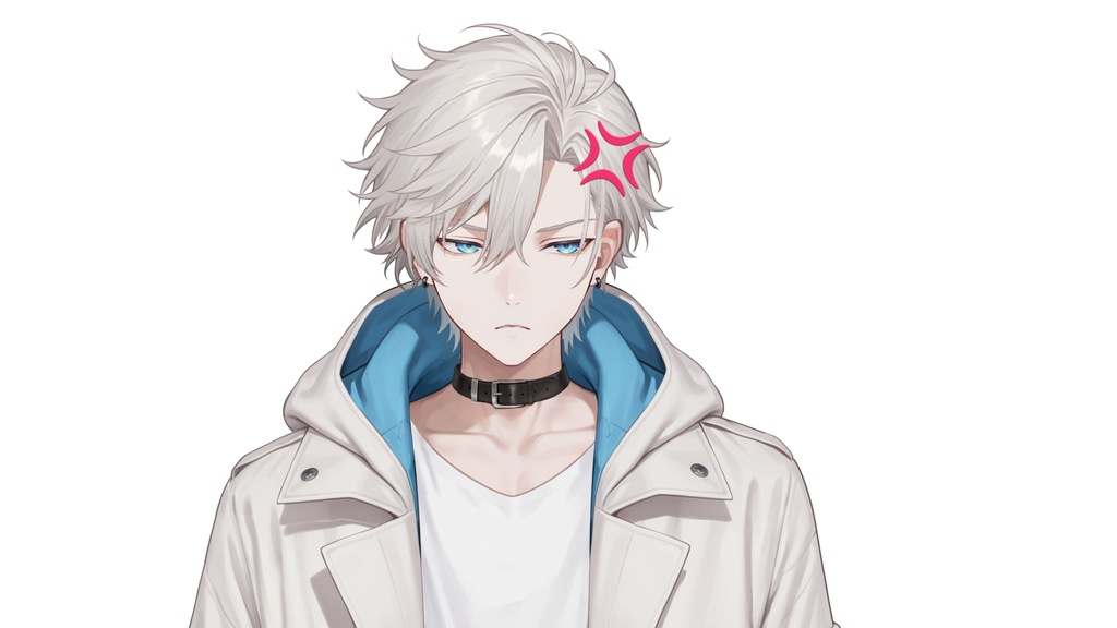 【live2d汎用モデル】白髪・ジャケット・青年・美少年・多表情対応・VTS対応 | White Hair, Jacket, Young Man, Bishonen, Multi-Expression, VTS Compatible