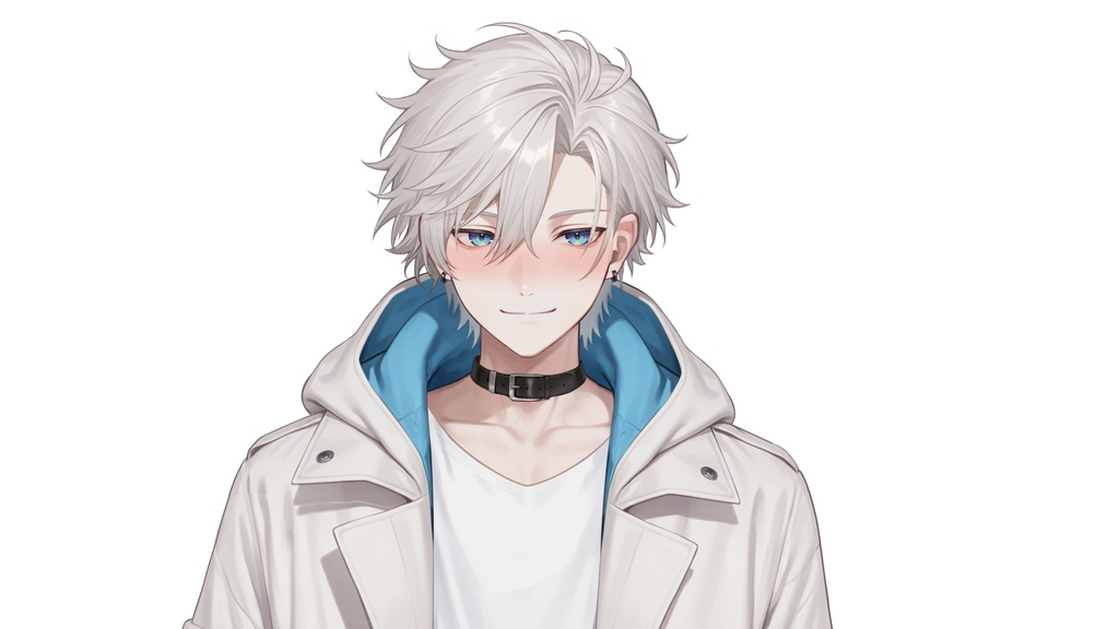 【live2d汎用モデル】白髪・ジャケット・青年・美少年・多表情対応・VTS対応 | White Hair, Jacket, Young Man, Bishonen, Multi-Expression, VTS Compatible