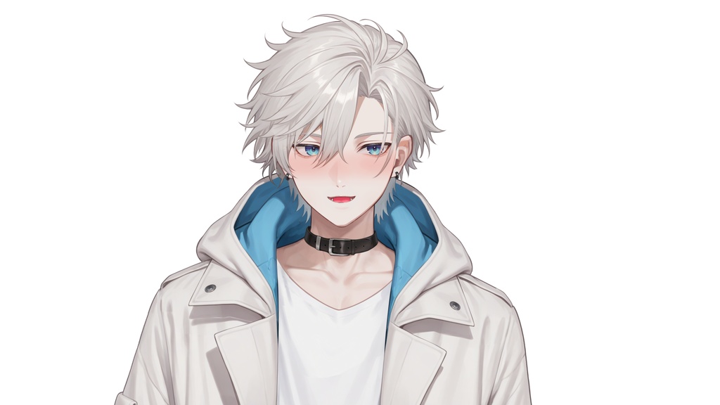 【live2d汎用モデル】白髪・ジャケット・青年・美少年・多表情対応・VTS対応 | White Hair, Jacket, Young Man, Bishonen, Multi-Expression, VTS Compatible