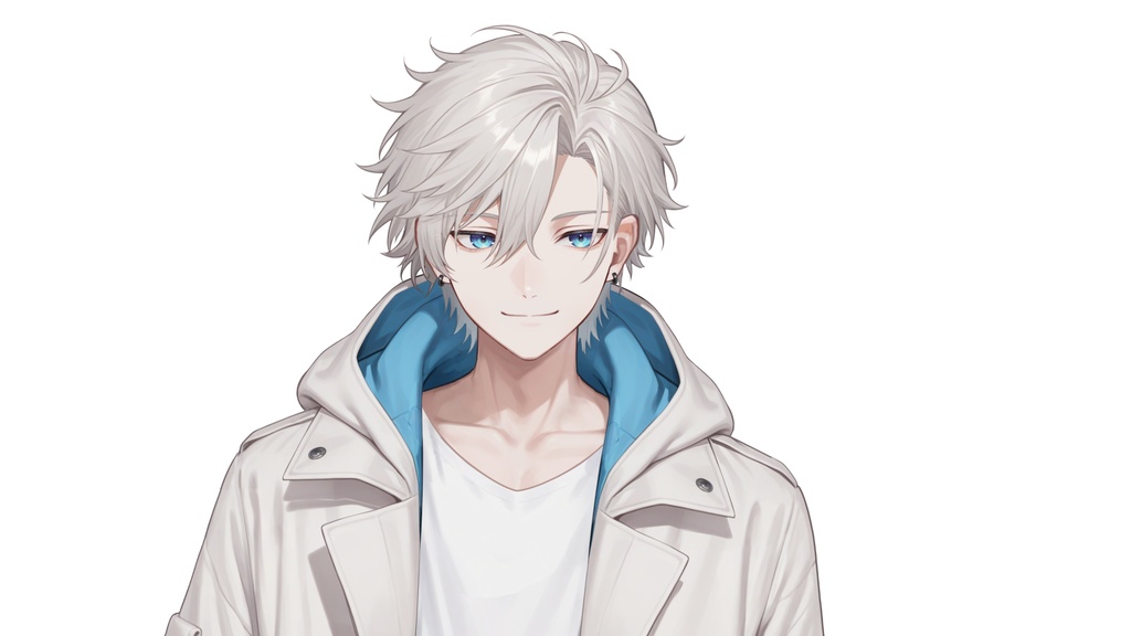 【live2d汎用モデル】白髪・ジャケット・青年・美少年・多表情対応・VTS対応 | White Hair, Jacket, Young Man, Bishonen, Multi-Expression, VTS Compatible