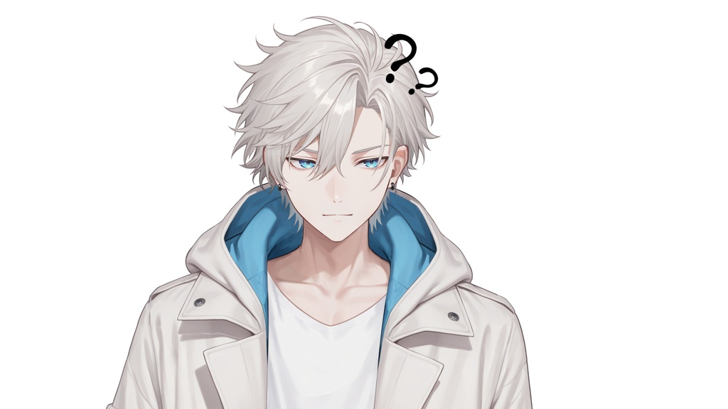 【live2d汎用モデル】白髪・ジャケット・青年・美少年・多表情対応・VTS対応 | White Hair, Jacket, Young Man, Bishonen, Multi-Expression, VTS Compatible