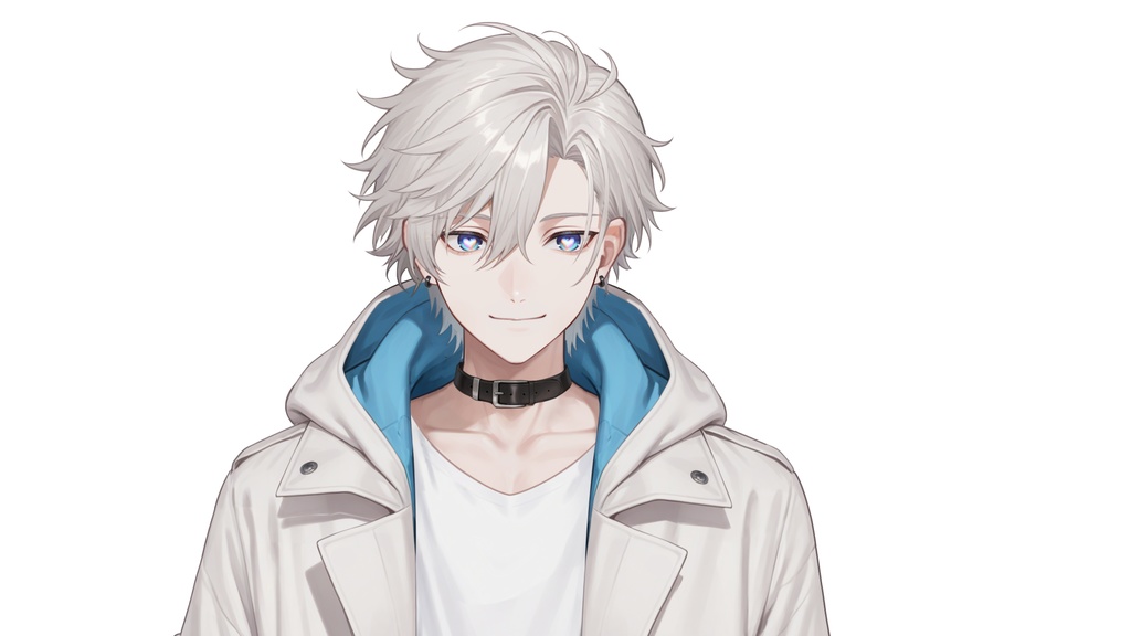 【live2d汎用モデル】白髪・ジャケット・青年・美少年・多表情対応・VTS対応 | White Hair, Jacket, Young Man, Bishonen, Multi-Expression, VTS Compatible