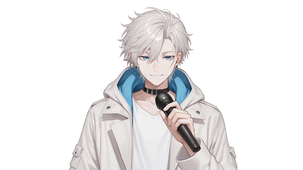 【live2d汎用モデル】白髪・ジャケット・青年・美少年・多表情対応・VTS対応 | White Hair, Jacket, Young Man, Bishonen, Multi-Expression, VTS Compatible