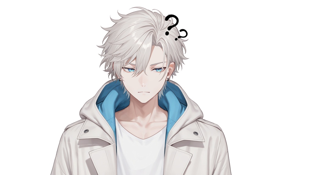 【live2d汎用モデル】白髪・ジャケット・青年・美少年・多表情対応・VTS対応 | White Hair, Jacket, Young Man, Bishonen, Multi-Expression, VTS Compatible