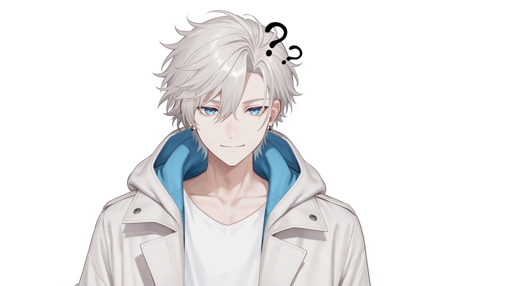 【live2d汎用モデル】白髪・ジャケット・青年・美少年・多表情対応・VTS対応 | White Hair, Jacket, Young Man, Bishonen, Multi-Expression, VTS Compatible