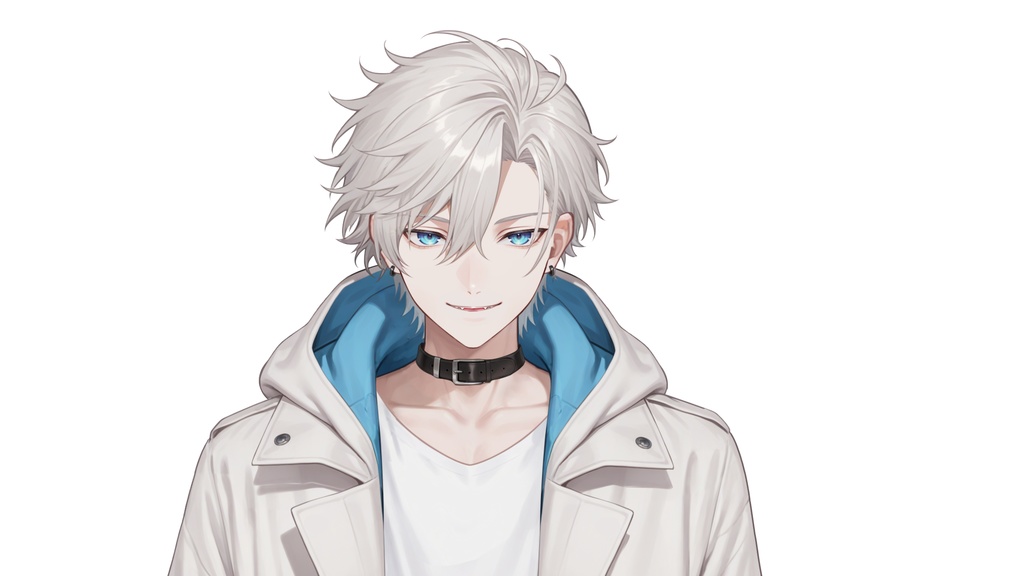 【live2d汎用モデル】白髪・ジャケット・青年・美少年・多表情対応・VTS対応 | White Hair, Jacket, Young Man, Bishonen, Multi-Expression, VTS Compatible