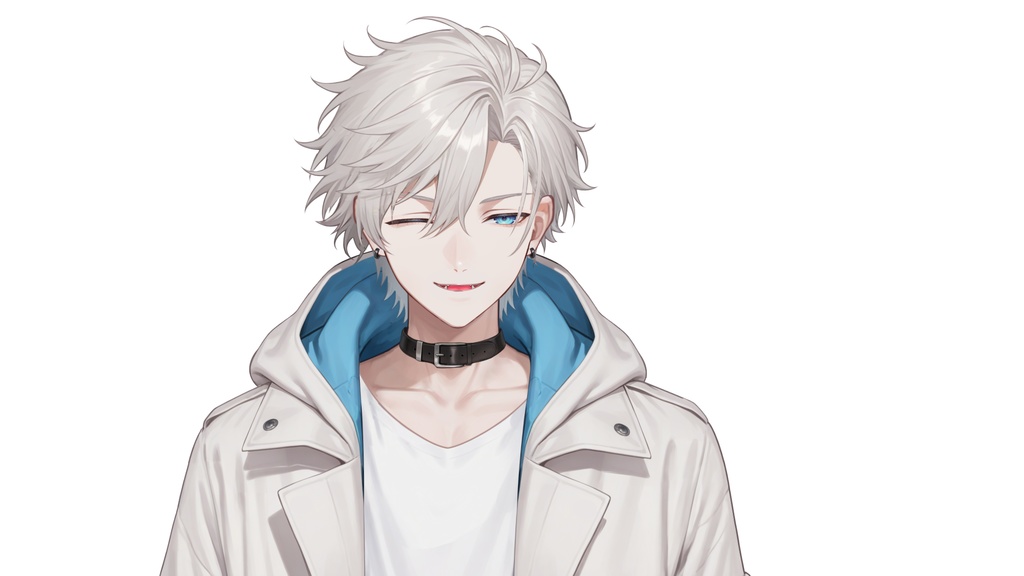 【live2d汎用モデル】白髪・ジャケット・青年・美少年・多表情対応・VTS対応 | White Hair, Jacket, Young Man, Bishonen, Multi-Expression, VTS Compatible