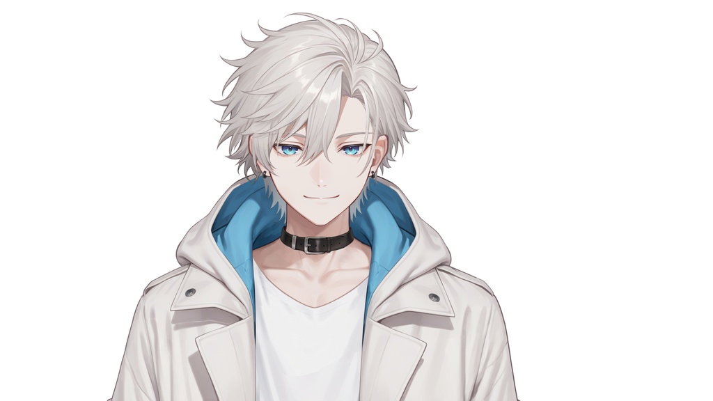【live2d汎用モデル】白髪・ジャケット・青年・美少年・多表情対応・VTS対応 | White Hair, Jacket, Young Man, Bishonen, Multi-Expression, VTS Compatible