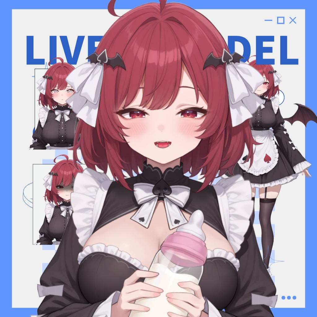 【限定一点Live2Dモデル】紅黒桃ママ(スペード)| VTuber専用 1点限り