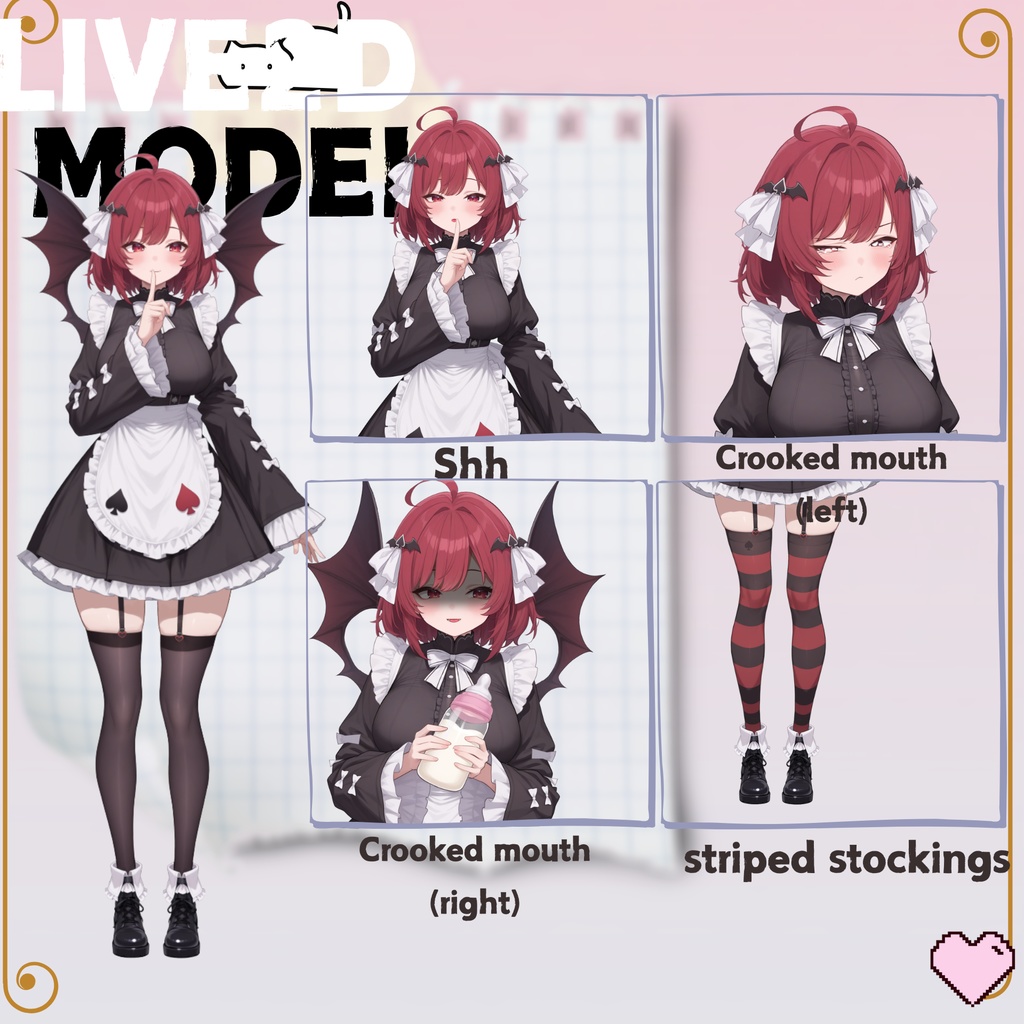 【限定一点Live2Dモデル】紅黒桃ママ(スペード)| VTuber専用 1点限り