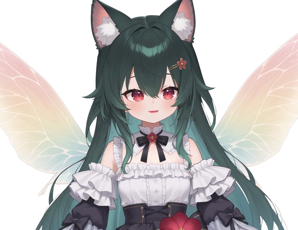 【限定一点】蝶々猫娘 緑髪キャラクター | VTuber専用 1点限り販売