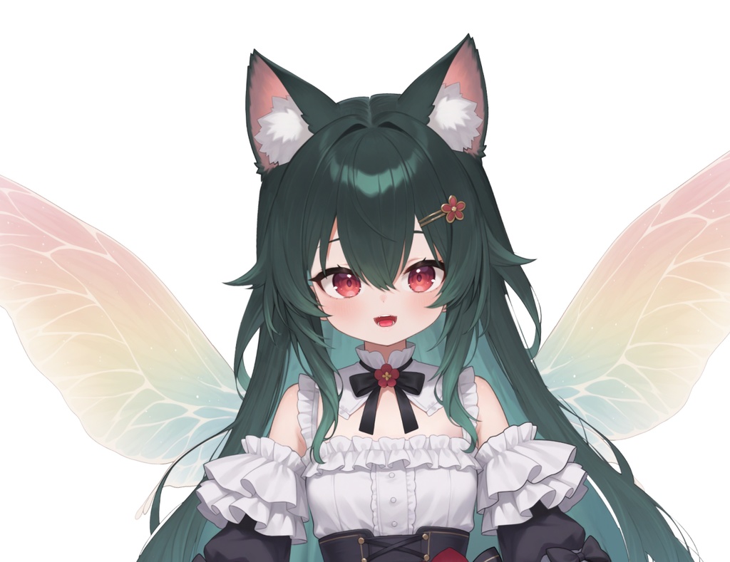 【限定一点】蝶々猫娘 緑髪キャラクター | VTuber専用 1点限り販売