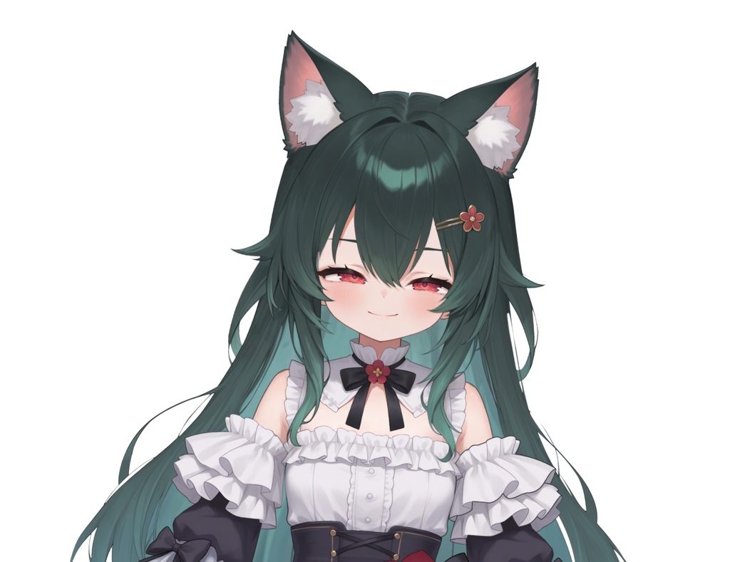 【限定一点】蝶々猫娘 緑髪キャラクター | VTuber専用 1点限り販売