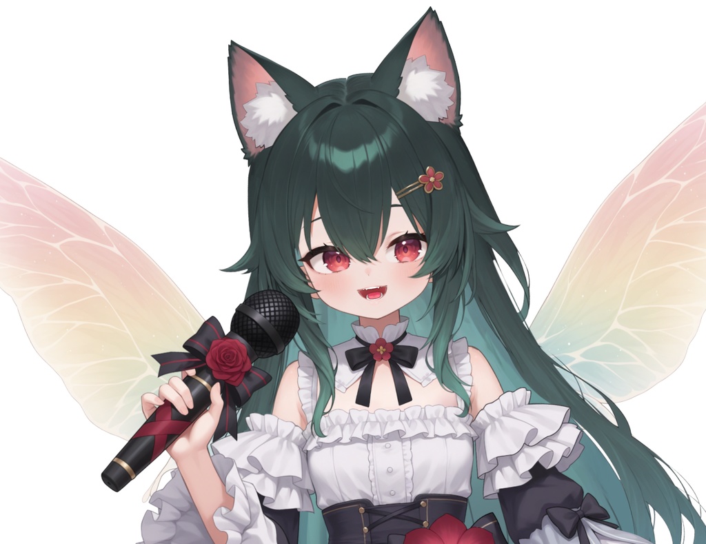 【限定一点】蝶々猫娘 緑髪キャラクター | VTuber専用 1点限り販売