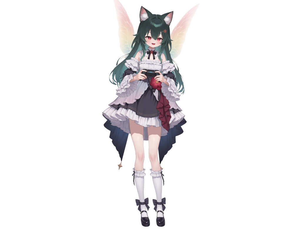 【限定一点】蝶々猫娘 緑髪キャラクター | VTuber専用 1点限り販売