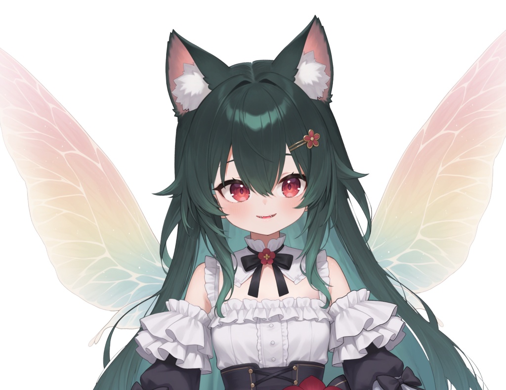 【限定一点】蝶々猫娘 緑髪キャラクター | VTuber専用 1点限り販売