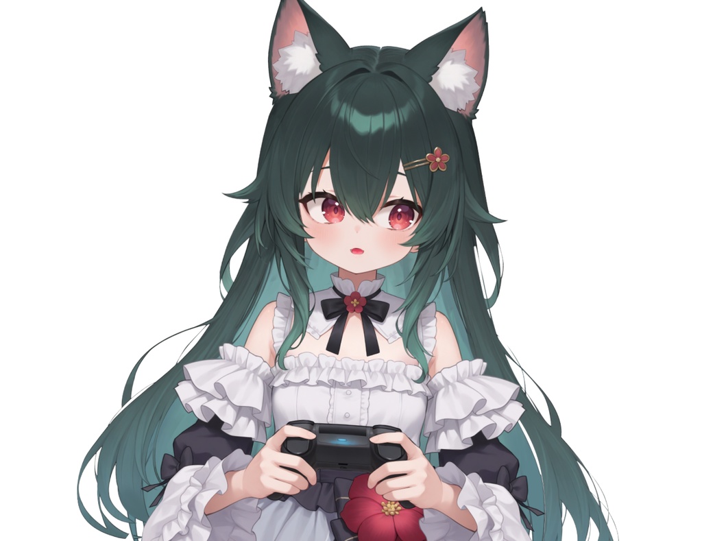 【限定一点】蝶々猫娘 緑髪キャラクター | VTuber専用 1点限り販売