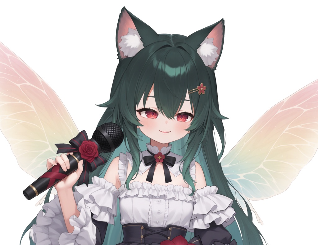 【限定一点】蝶々猫娘 緑髪キャラクター | VTuber専用 1点限り販売