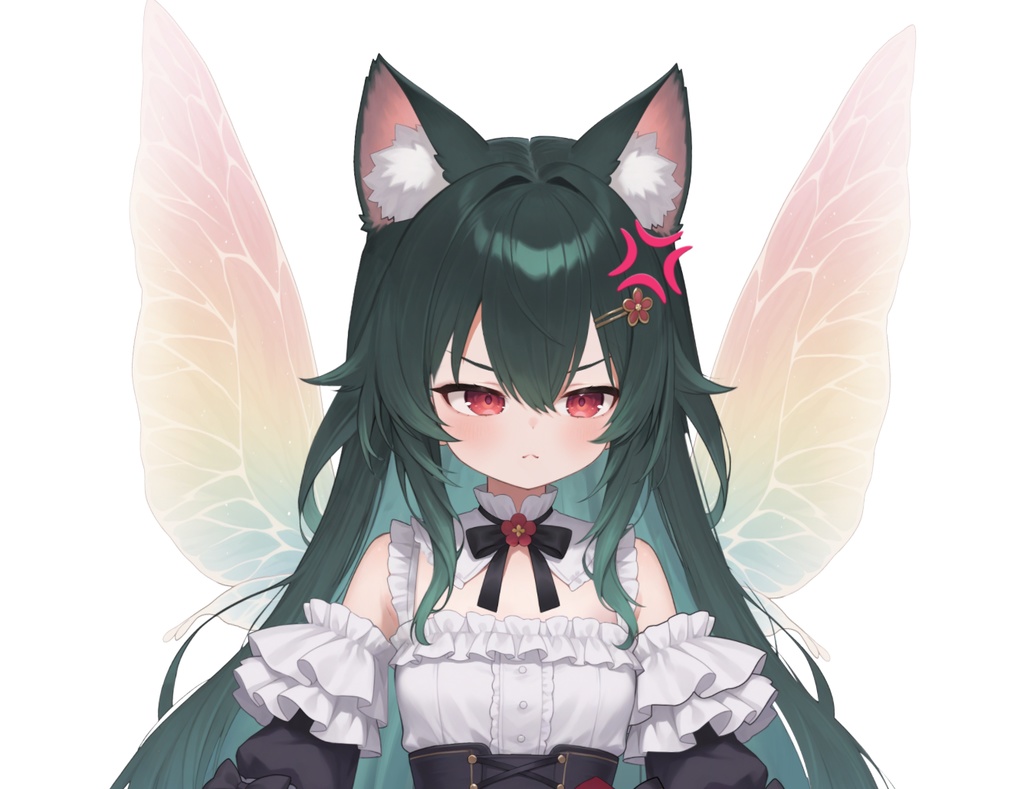 【限定一点】蝶々猫娘 緑髪キャラクター | VTuber専用 1点限り販売