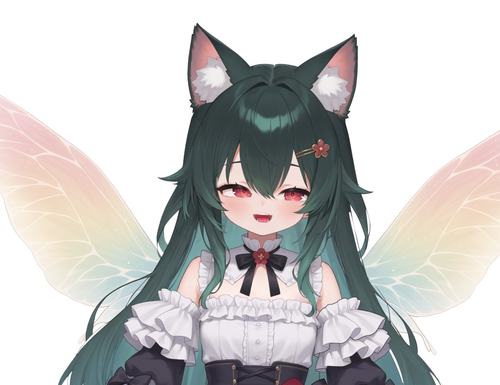 【限定一点】蝶々猫娘 緑髪キャラクター | VTuber専用 1点限り販売