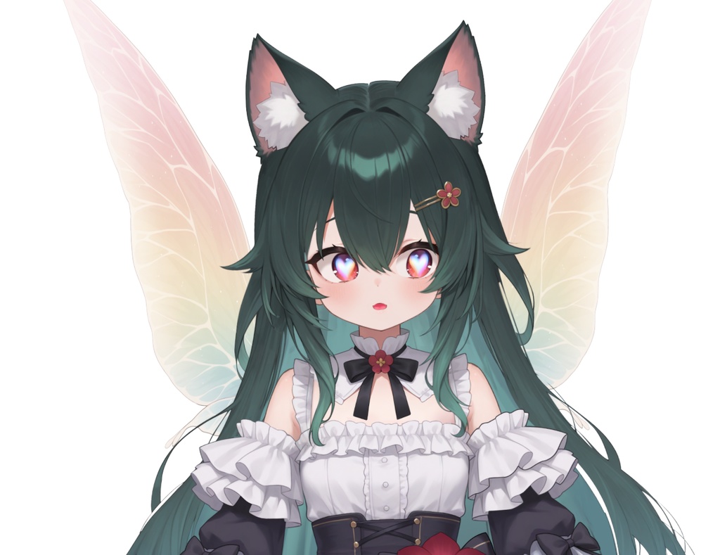 【限定一点】蝶々猫娘 緑髪キャラクター | VTuber専用 1点限り販売