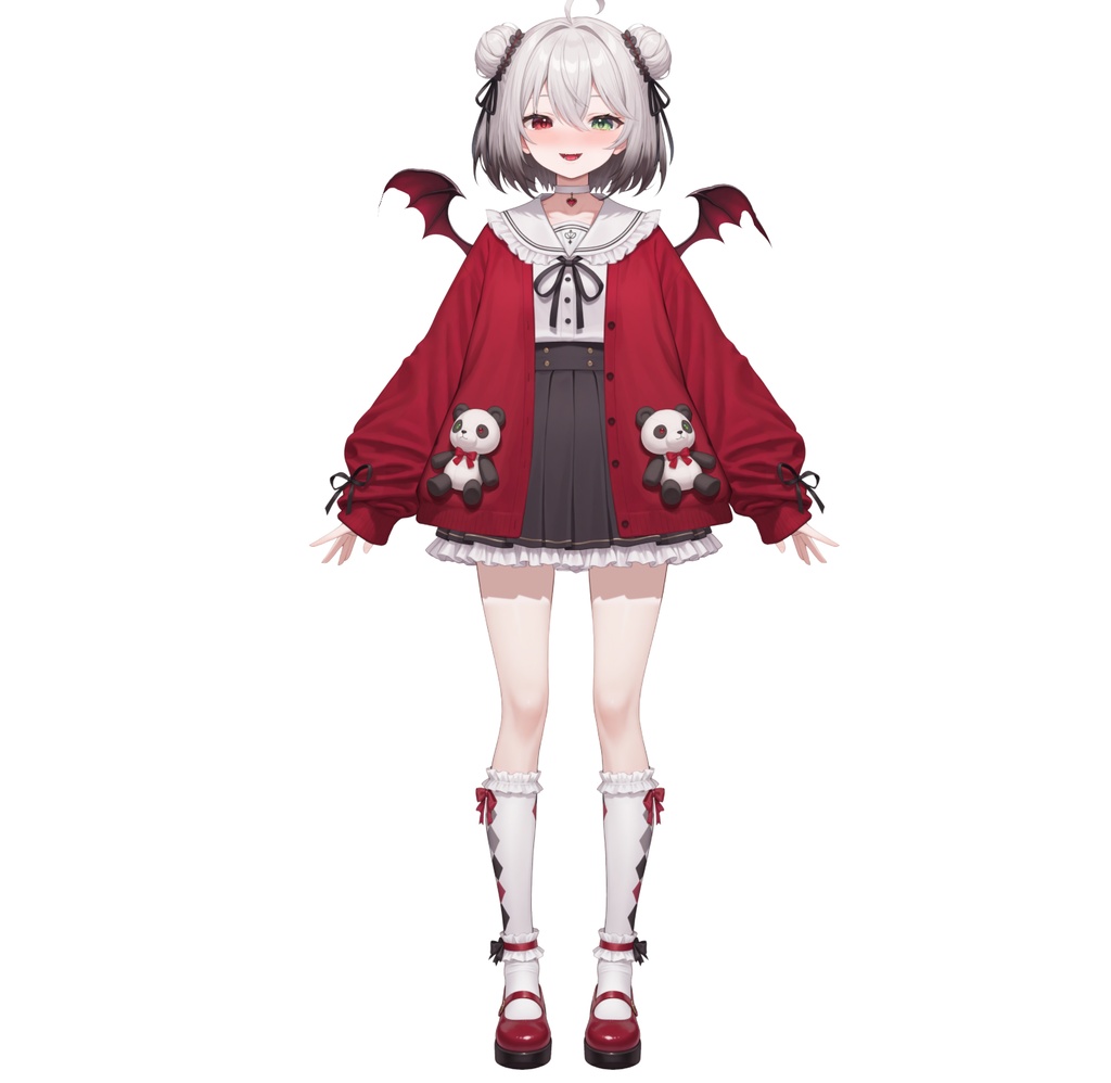 【限定一点Live2Dモデル】パンダJK 少女 赤外コート | VTuber専用 1点限り