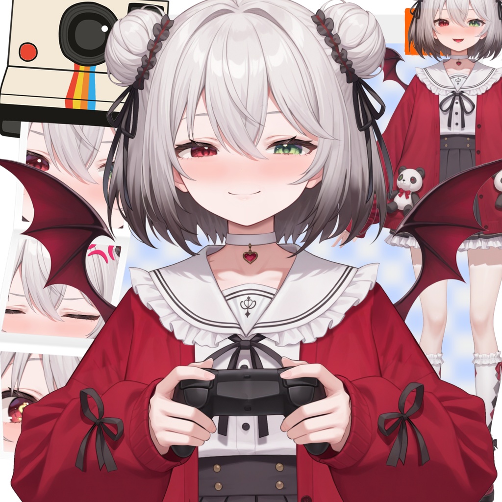 【限定一点Live2Dモデル】パンダJK 少女 赤外コート | VTuber専用 1点限り