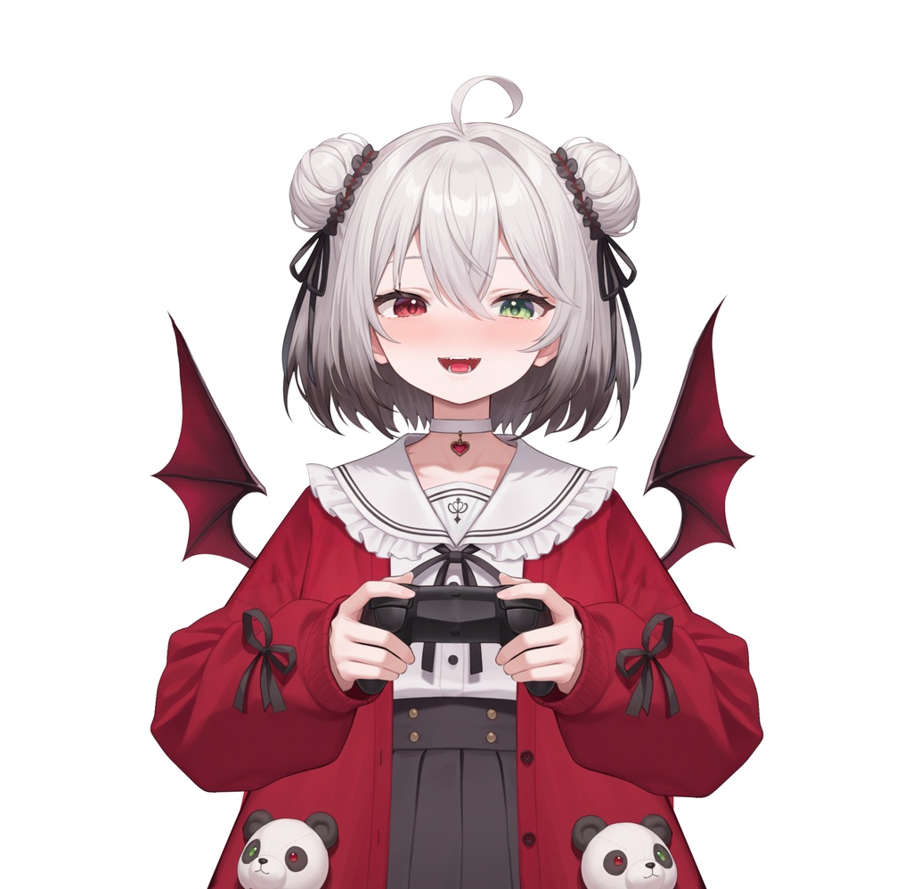 【限定一点Live2Dモデル】パンダJK 少女 赤外コート | VTuber専用 1点限り